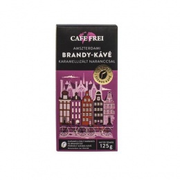 Kávé, pörkölt, szemes, 125 g, CAFE FREI "Amszterdami brandy" karamellizált naranccsal